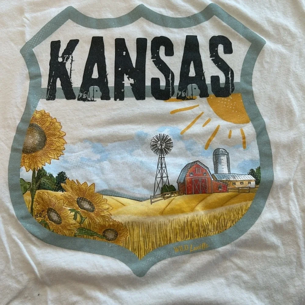 White Kansas Graphic T-Shirt - Picture 2 of 5